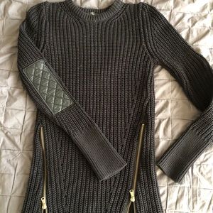 Zara black cable zip sweater.